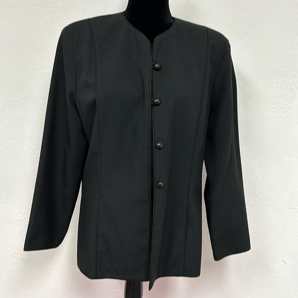 Black jacket with braided trim size M by Terry Lewis